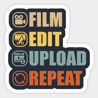 Film Edit Upload Repeat Sticker